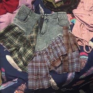 Flannel Jean Shorts